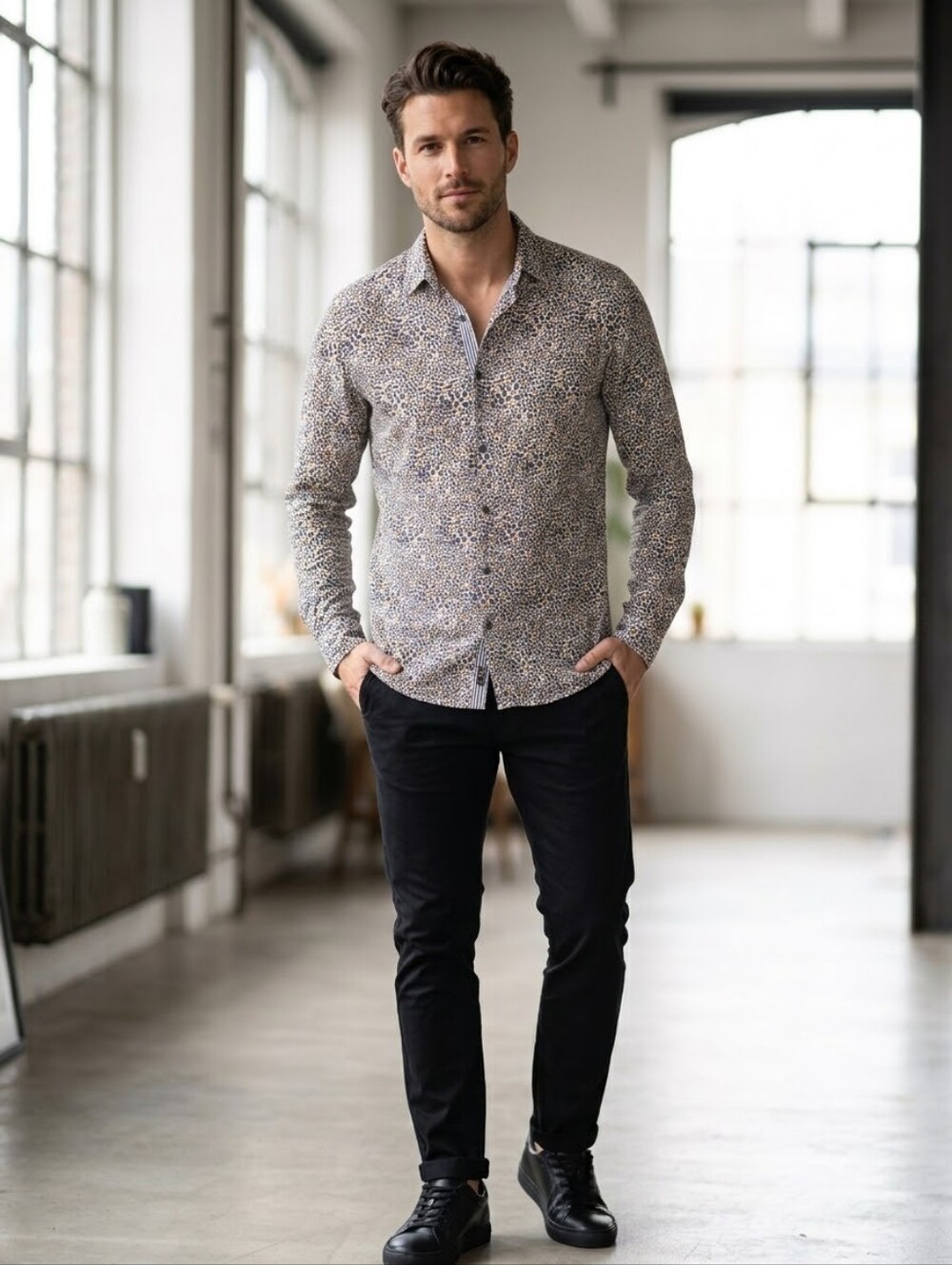 Denim & Flower Ricky Singh Men Medium Abstract Animal Print Viscose Shirt